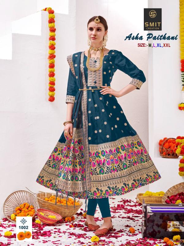 Smit Asha Paithani Ocassional Wear Silk Kurti With Dupatta Collection